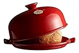 Emile Henry Bread Cloche, Ceramic, Burgundy, 28.5x28.5x16.5 cm