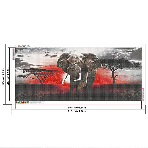 DCIDBEI 110 x 50 cm 5D Round Diamond Painting Large Format Landscape Africa Painting by Numbers Animal Anime - Image 2