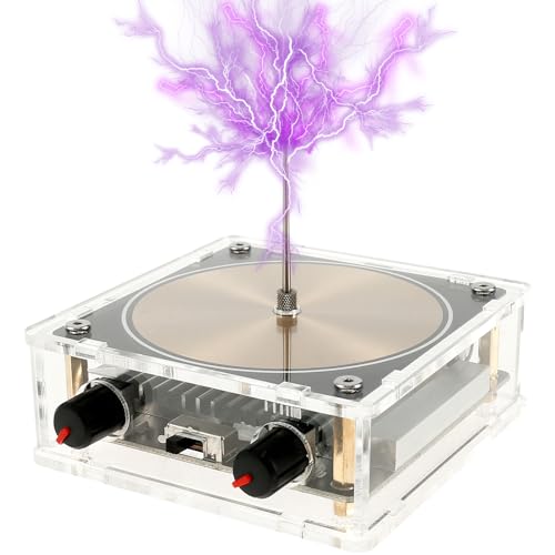 Foppla Bobina Tesla de música Bluetooth, kit de bobina musical, generador de arco de chispa de rayo artificial táctil, juguete de escritorio multifuncional, modelo de experimento de enseñanza