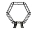 Metal 6.2ft Diameter Hexagonal Truss Circle, With Two Support Bases Plates