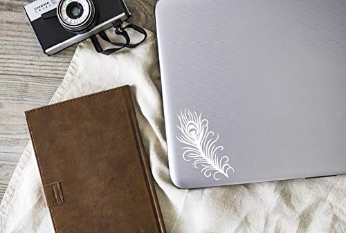 Décalque Vinyle Personnalisé Plume De Paon Avec Lettre - 6 Pouces De Haut, 18 Couleurs Dispo
