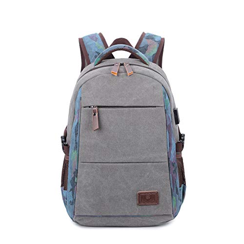 Gnukin Mochila para portátil con puerto de carga USB para viajes al aire libre  compatible