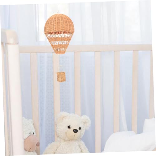 Montgolfière rotin tressé suspendue pour décoration de chambre d'enfant et fête de maternelle - 5