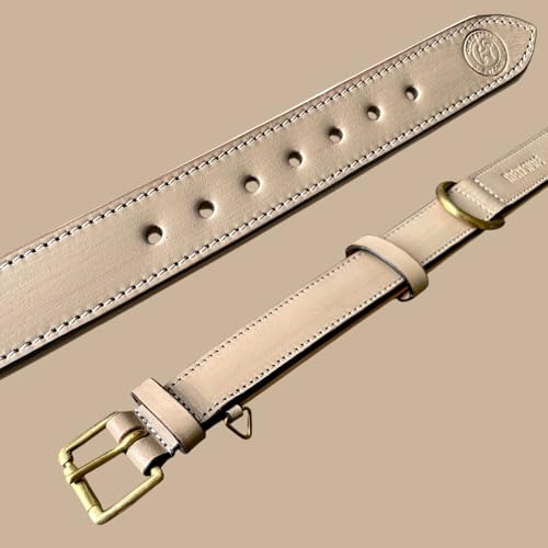 Image of High Graded Premium Leather Dog Collar- Dog Collar for Large Dogs, Dog Collar for Med, Dog Collar Belt (Grey, Size Neck - Medium (14.5-18.5 Inch))