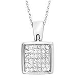 CARISSIMA Collar de mujer con oro blanco de 9 quilates (375/1000), diamante, 46 cm