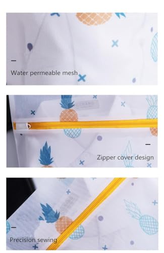 Image of HomeCloud Mesh Laundry Bags | Safeguarding Delicate Fabrics in Your Washing Machine | Set of 5 with Zip Lock for Delicate Clothes, Stockings, Underwear, Bras & Lingerie (Yellow)