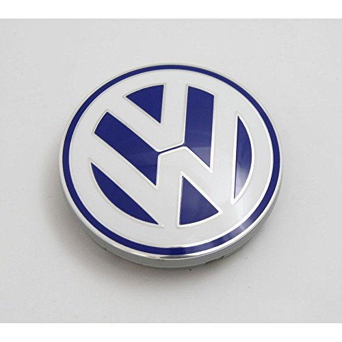 Volkswagen 1 C0601171 09Z Tapa (1 pieza) para llanta de aluminio original color azul blanco Cover