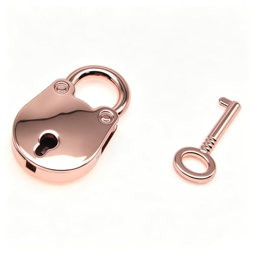 Image of 2PCS Vintage Mini Bear Padlock Key Lock Antique Style Small Key Lock (Rose Gold)