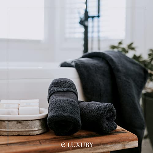 900 Gsm 100% Egyptian Cotton 6-Piece Towel Set - Premium Hotel Quality Towel Sets - Heavy Weight & Absorbent - 2 Bath Towels 30" X 55", 2 Hand Towels 20" X 30", 2 Washcloths 13" X 13" Charcoal #TOP6