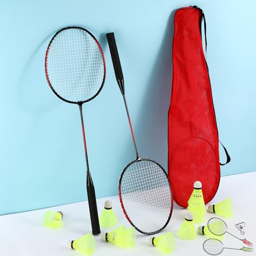 Image of 12 Pack Badminton Rackets Set Including Badminton Racquets, Nylon Shuttlecocks and Carry Bag for Outdoor Backyard Games Beginners