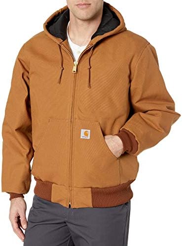 CarharttmensLoose Fit Firm Duck Insulated Flannel-Lined Active Jacket (Big & Tall)BrownLarge/Tall
