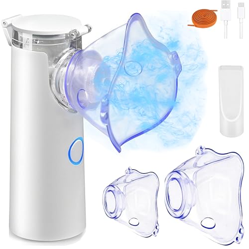 NEEMOSI Nebulizador Eléctrico Inhalador para Niños y Adultos bebes, Nebulizador Portátil Silencioso Aerosoles Ultrasónico con mascarilla Tratamiento de Enfermedades Respiratorias Tos Asma
