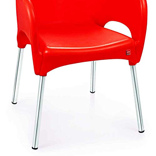 Image of CELLO Xylo Chair Set Pack of 2 - Red | Strong and Durable | Easy to Clean | Chair for Living Room, Bed Room, Kitchen, Office Room, Outdoor | 3 Years Warranty