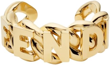 FENDI Fendigraphy Gold Logo Link Cuff Bracelet New image 4