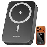 Magnetic Power Bank 10000mAh,20W Fast Charging Portable Charger, Wireless Power Bank with LED Display, Small USB-C Battery Pack with Mag-safe for iPhone 17/16 Plus/Pro/Max,15/14/13 Series