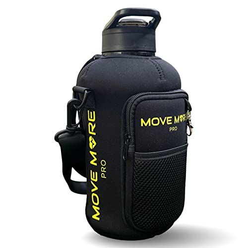 Move More Pro 2.2L Water Bottle with Straw, Sleeve and Pockets to Carry Phone, Keys, Wallet And More | Ultra-Convenient Gym Bottle | Durable Gym Water Bottle For Indoor And Outdoor Use