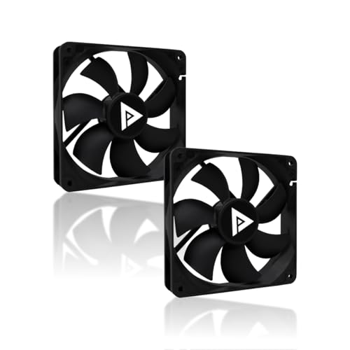 Apevia 120mm Silent PC Case Fan 2-Pack – AF212S-BK, High