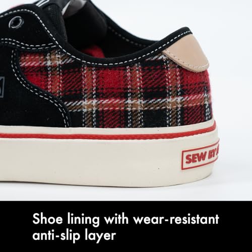 Image of Skateboard Shoes for Men Leather Low Top Pro Skateboarding Training Casual Sneakers