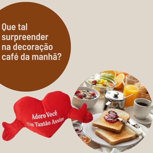 Almofada de Pelúcia Modelo Coração Frase Adoro Você Um Tantão Assim (G (76cm))