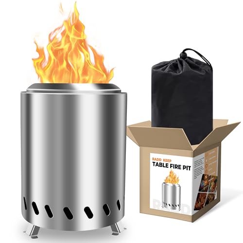 Tabletop Fire Pit - Smokeless 6 Inch Table Top Firepit for Outside Small Portable Fire Pits with Carry Bag Mini Pellet Stove for Camping Backyard Patio Garden Picnic
