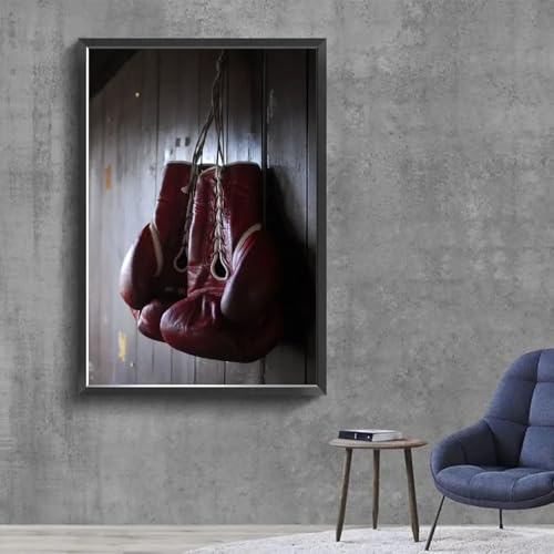 Affiche gants de boxe rétro peinture esthétique nature morte pop art