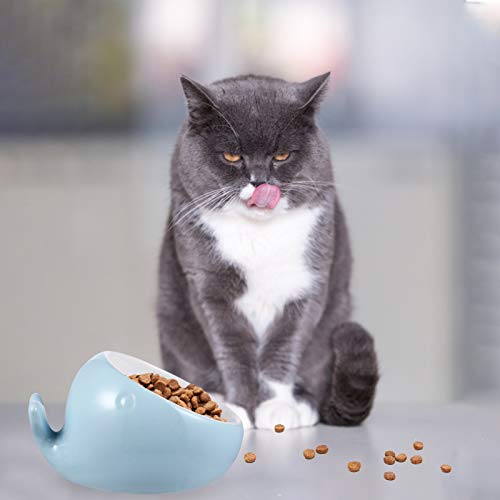 POPETPOP Cerâmica Gato Cão Tigela Prato Forma de Baleia Comida para Animais de Estimação Comedouro d