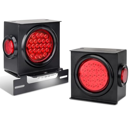 Image of RVZONE 2‑Pack 12V IP67 LED Trailer Light Kit, Stop Brake Turn Marker Lights | 2‑Pack IP67 LED Trailer Light Kit, high‑brightness beads, heavy‑duty steel housing, multi‑function for trailers trucks RVs