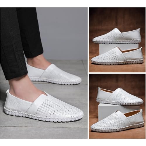Mens Handmade Genuine Leather Loafers, Mens Loafers Casual Slip On Breathable Lightweight Soft Driving Moccasins Shoes2