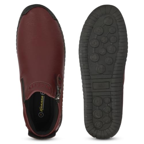 Image of Kraasa Men's Stylish Trendy Sneakers | High Tops Synthetic Side Zipper Casual Shoes | Ultra Soft Cushioned Insole | Airmix Sole Footwear
