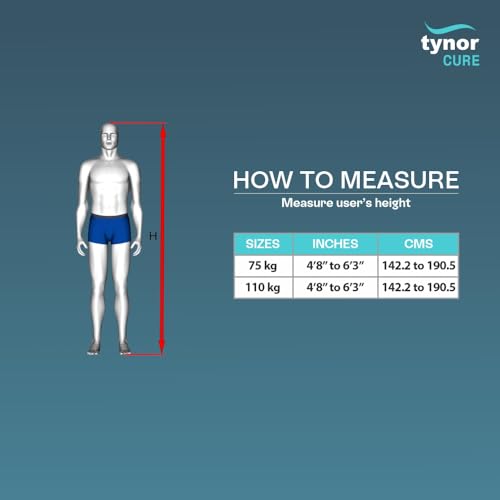 Image of Tynor Skipper Axilla Crutch - Lightweight Underarm Crutches, 110 Kg Weight Capacity, Adjustable Height, Ergonomic Design for Comfort & Stability | Pack of 1 (Universal size, Black)