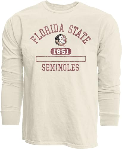 Blue 84 Standard NCAA Officially Licensed Long Sleeve T-Shirt Ivory Dyed Ringspun