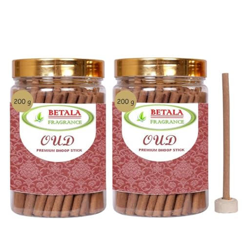 Image of Betala Fragrance Flavour Dhoop Sticks for Pooja, Pack of Gm Dhup Batti with Holder, Agarbatti, Incense Stick, Sandal, Cones, Cup, Sambrani (400 Gm, Oud)