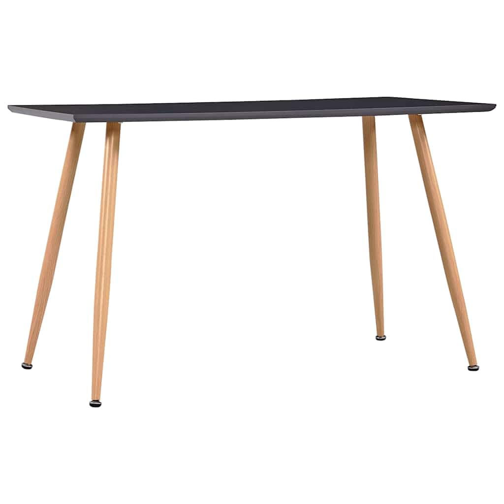 Tavolo da pranzo grigio e rovere, 120 x 60 x 74 cm, MDF e acciaio
