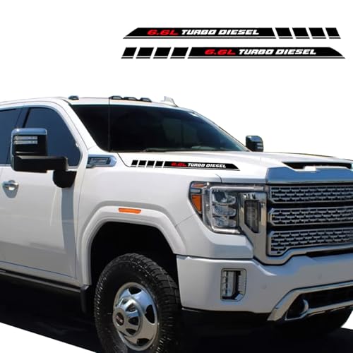6.6l Trubo Diesel Pickup Truck Engine Hood Decals Emblem For Chevy Silverado ...