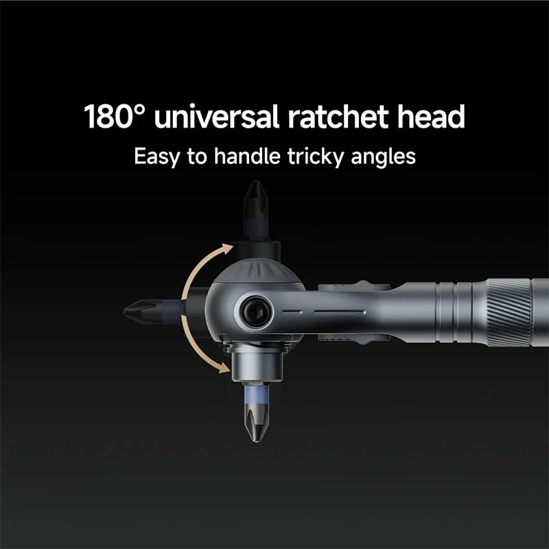 Set di cacciaviti magnetici 40 in 1 con impugnatura a cricchetto staccabile, rotazione di 180°, set di cacciaviti a cricchetto per riparazione elettrica, automobilistica, meccanica, bicicletta, mobili