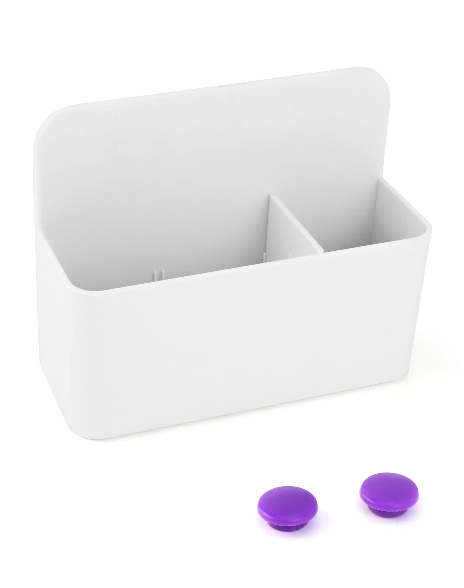 QWORK® Magnetyczny uchwyt na marker, uchwyt na długopis do tablicy Magnetyczny do tablicy/lodówki/szafki szkolnej/biura (biały)