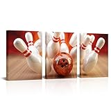 Bowling Bar Pictures Wall Art Sports Theme Bowling Ball Club Artwork Modern House Office Decor