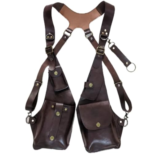 Underarm Shoulder Bag, Brown, Unisex-Adult, Sling, Shoulder Strap, Rectangular, PU Leather, Waterproof Phone Compartment, Adjustable Double Shoulder Straps, One Size