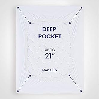 SLEEP ZONE Cooling Queen Mattress Topper, Premium Zoned Cool Mattress Pad Cover, Padded Mattress Protector Breathable Washable, Deep Pocket 8-21" (White, Queen)