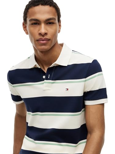 Image of Tommy Hilfiger Men's Short Sleeve Polo Shirts in Regular Fit With Stretch and Organic Pique Cotton