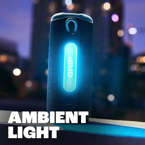 JBL Grip - Compact Bluetooth Speaker with Bold JBL Pro Sound and Ambient Light, up to 14 Hours of Playtime, Water, Dust and Drop-Proof (IP68), & Multi-Speaker Connection with Auracast (Blue) — view 6