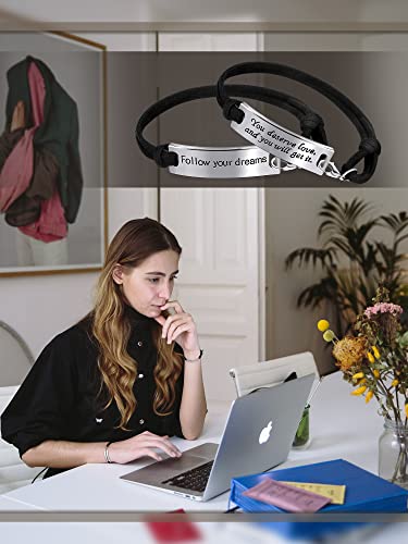 Hicarer 60 Pcs Motivational Quotes Leather Bracelets Bible Verse Bracelets Jewelry Gifts For Birthday (Black, Inspirational Style) #TOP5