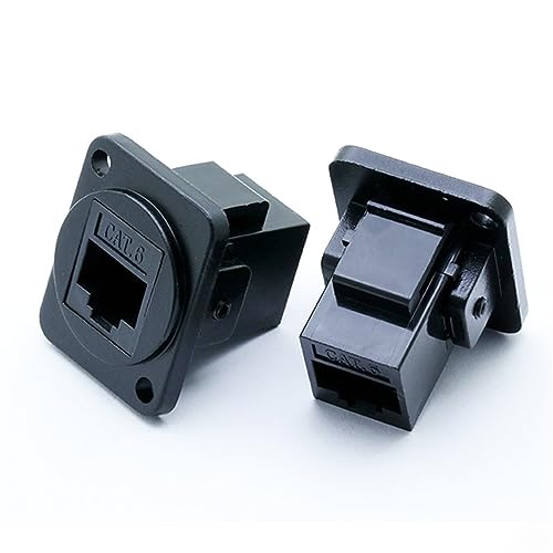 Conector de interfaz RJ45 CAT6 hembra pasamuros prolongador de cable de red Ethernet LAN 3