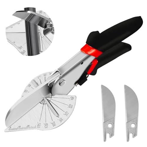 Tijeras de inglete de equipaje para cortar molduras de ángulo y molduras, entre 45 y 135 grados, se puede utilizar para herramientas manuales para cortar corcho, plástico, PVC