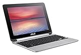 ASUS Flip 2-in-1 C100PA-DS03 10.1-inch Touch Chromebook (1.8GHz, 4GB Memory, 32GB eMMC, Google Operation System), Silver
