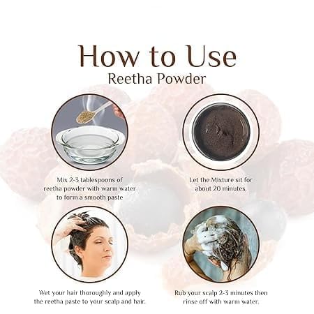 Miniatura 3 de 100% Organic ReethaARITHA Powder for hair 100 Gm 100% Pure Organic Soapnut Powder for Hair