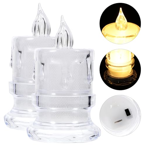 Bougies à piles sans flamme avec base pour éviter les risques de feu - 3