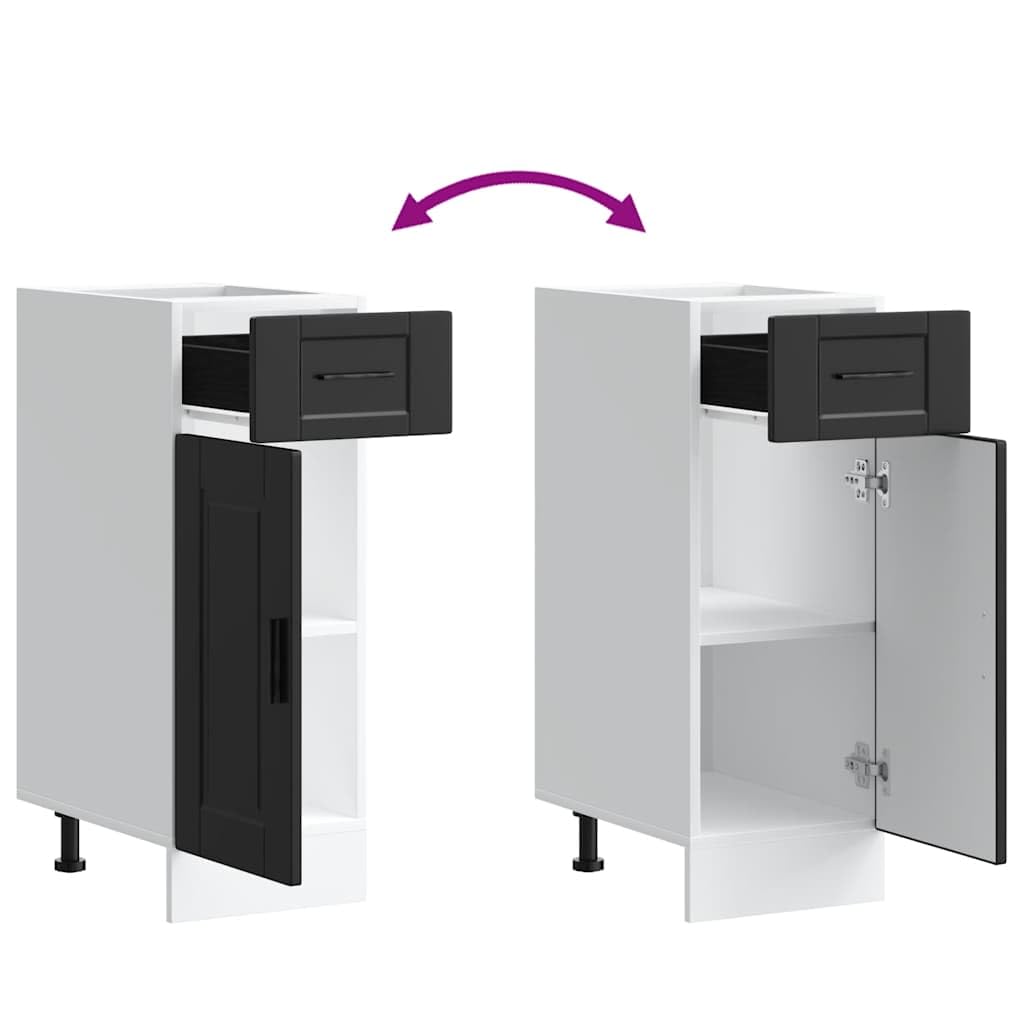vidaXL Armoire de Cuisine Porto Noir Bois d ingénierie