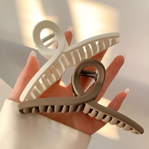 Image of PACTIV Versatile Square Cross-shaped Claw Clips For Girls, Fashion Daily Hair Clip, Fashion Hair Styling Accessories for Girls, Large Hair Clips for Women Thick Hair Round Clip (Multi-color)