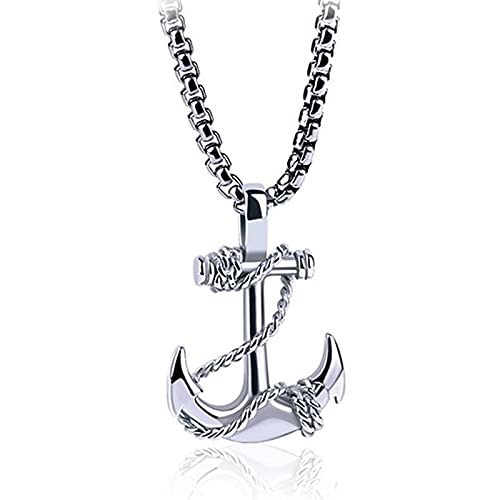 Ancla de mar de Acero Inoxidable Marinero Hombre Collares Colgantes Punk Rock Hip Hop único para Hombre joyería de Moda Regalo